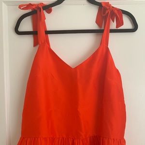 J.Crew Red Silk Bow Peplum Tank Top 2
